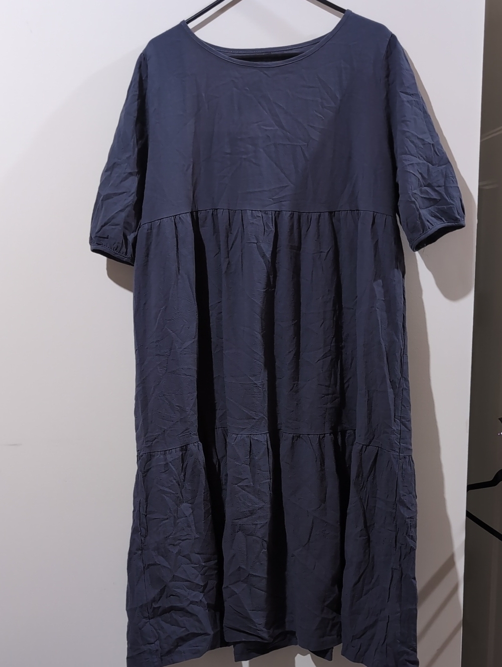 Classic Navy Tiered Midi Dress - Women's